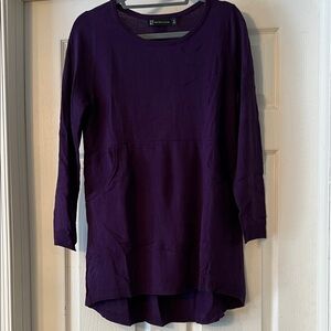 New York & Company Deep Purple Tunic Lightweight Sweater